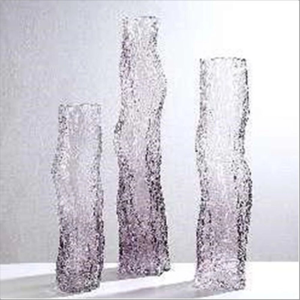 Ваза "Айсберг" (стекло), D10,5xH40 см, с декоративной текстурой Светло-сиреневый