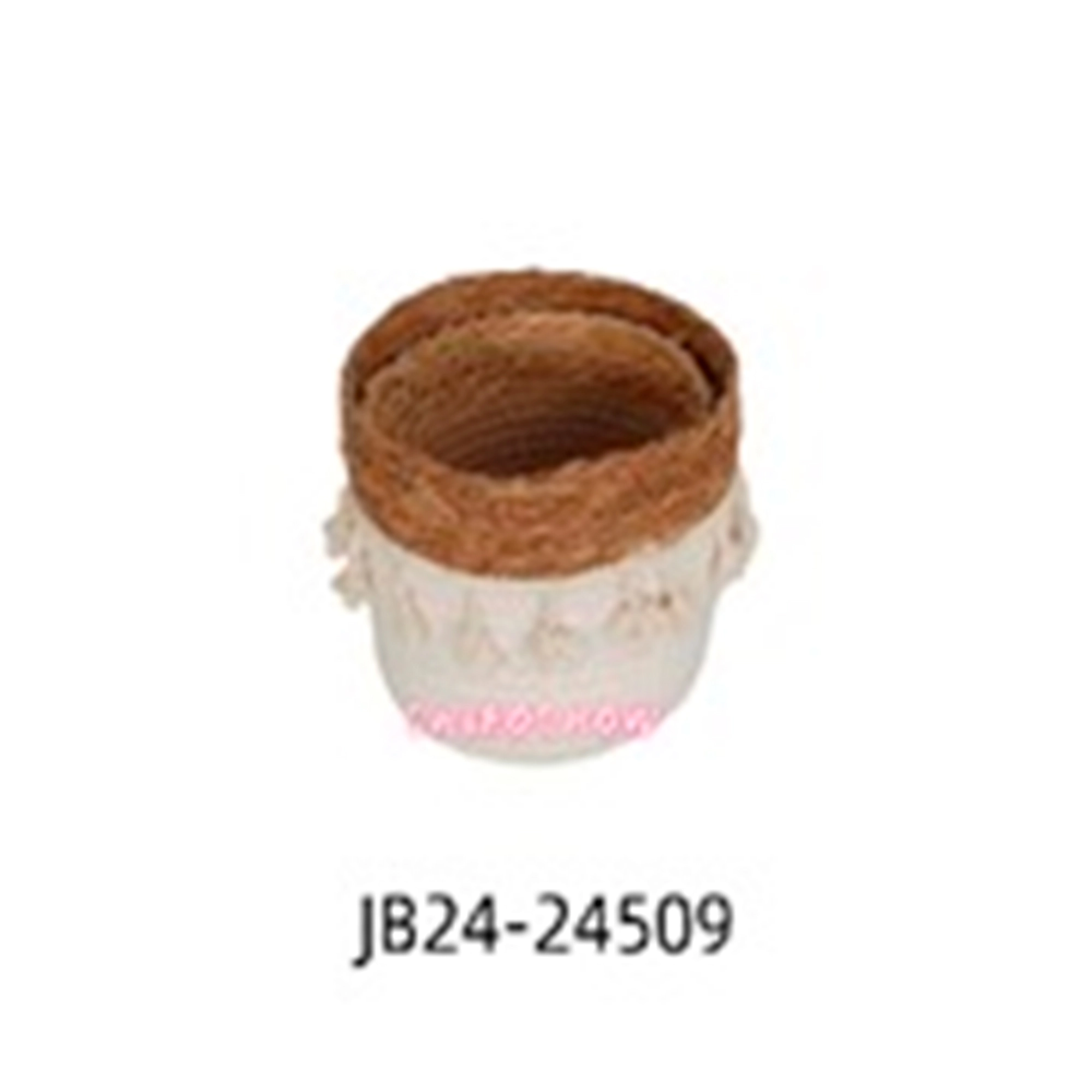 Кашпо плетеное "Кант" (водоросли), D21xH15 см, D19xH13 см, набор (2 шт) Белый