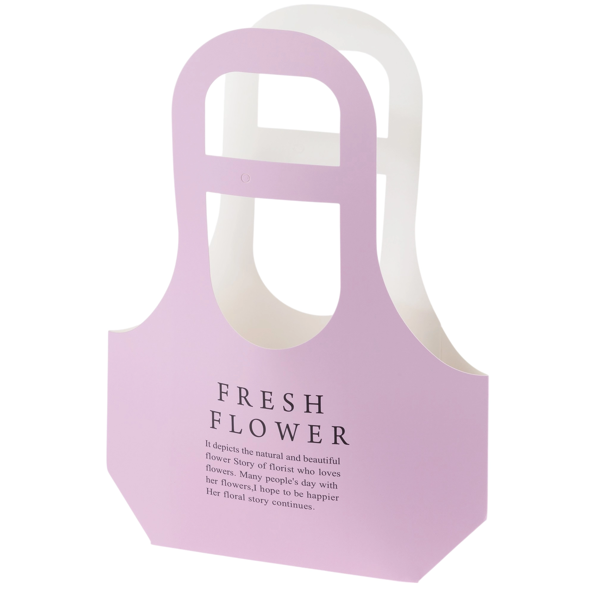 Сумка подарочная "Fresh Flowers" (картон), 25x9xH32 см, набор (10 шт) Сиреневый