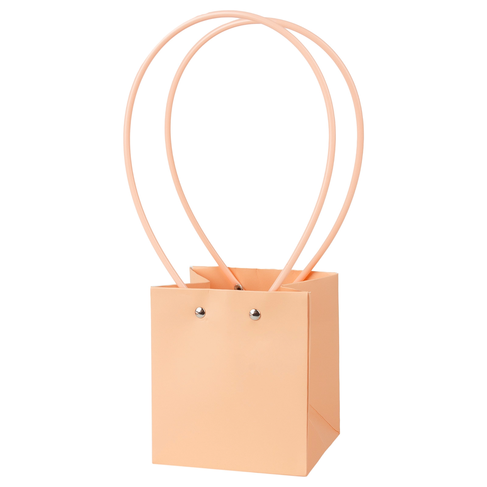 Сумка подарочная (картон), 11,5x10,5xH13 см, набор (10 шт), с ламинацией Персиковый