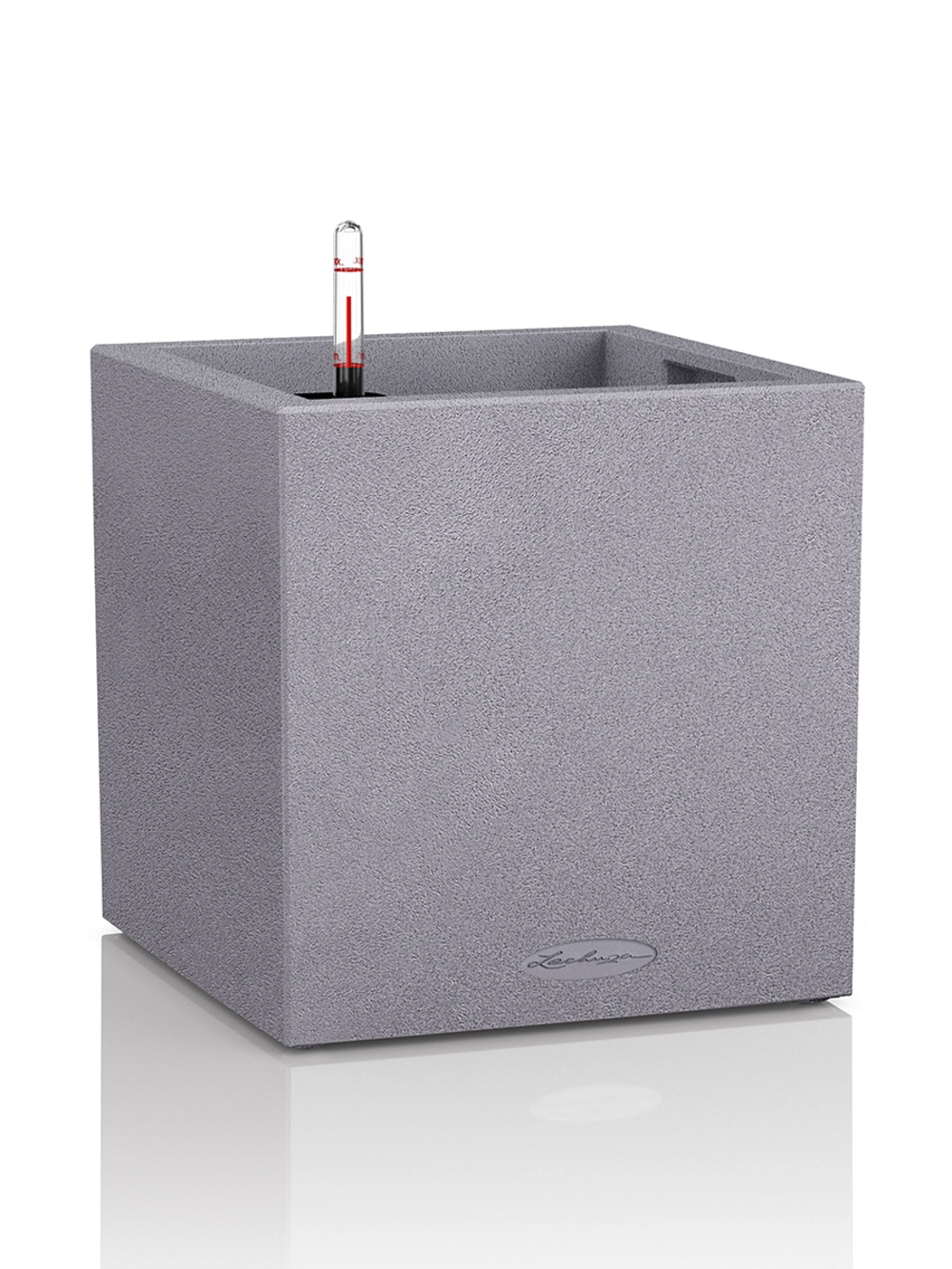 Кашпо Lechuza "Canto Square Complete stone grey" (пластик), 40x40xH40 см Серый