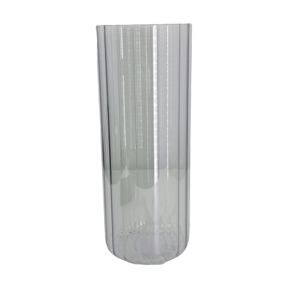 Ваза "Трубка 100 грани" (стекло), D10хH25 см Голубой