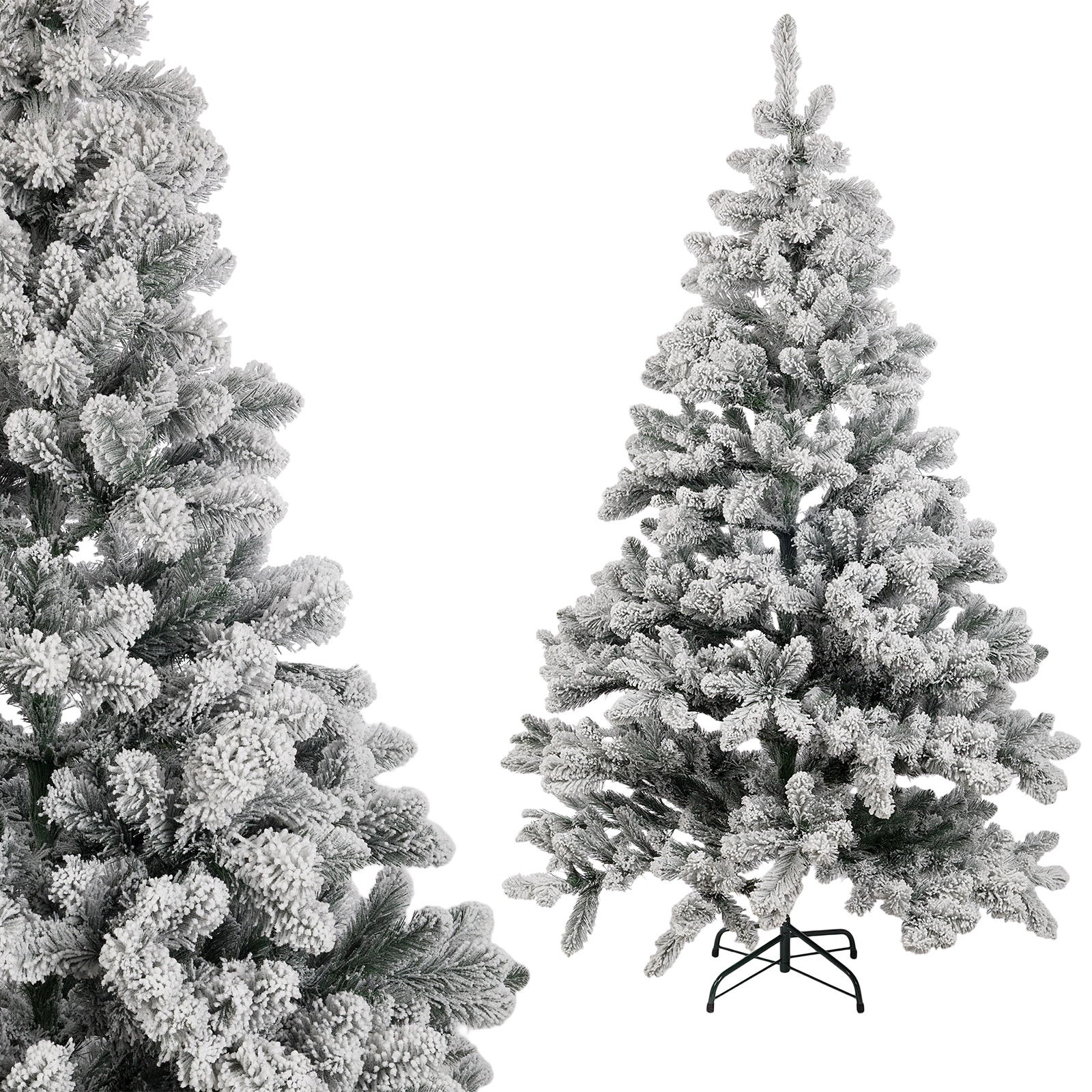 Ель искусственная заснеженная "Амурская" (ПВХ), D140xH220 см Белый