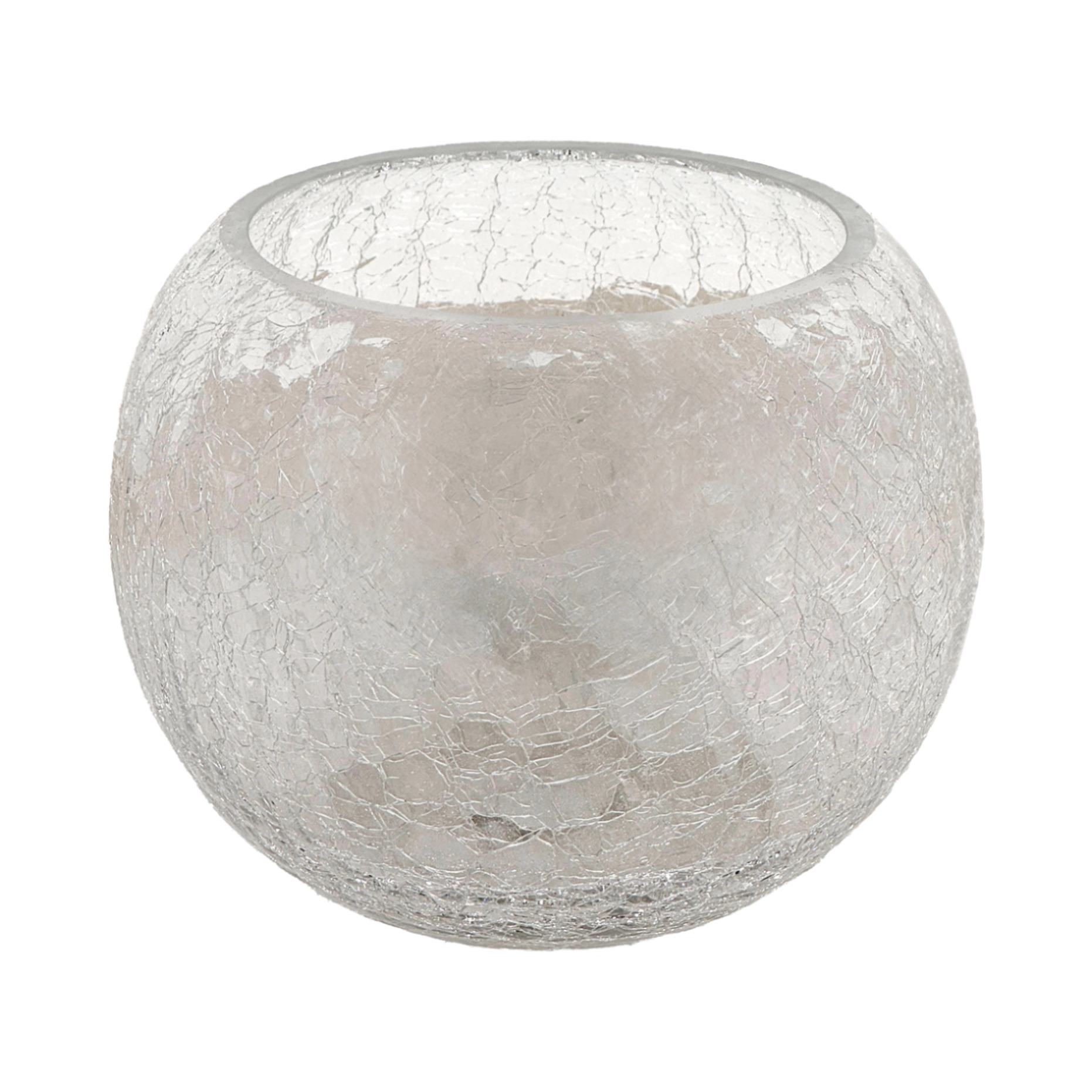 Ваза "Шаровая кракелюр" (стекло), D18 cм Прозрачный