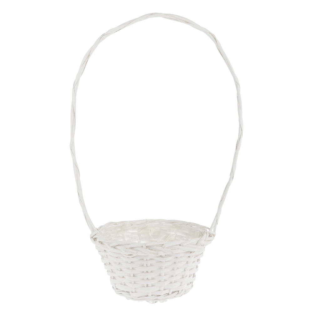 Корзина плетеная (ива), D23xH13/52 см Белый