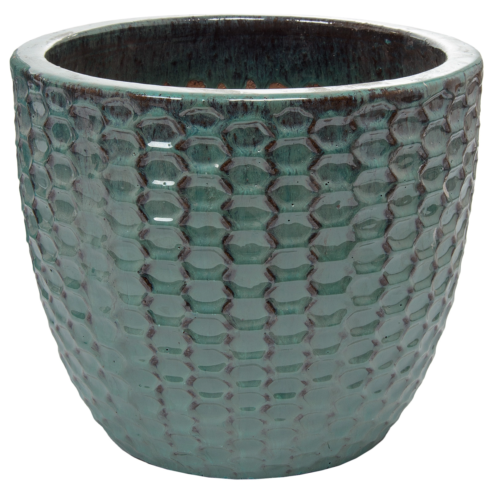 Кашпо Nobilis Marco "Ocean Blue Relief Jar" (керамика), D36хH31 см Зеленый