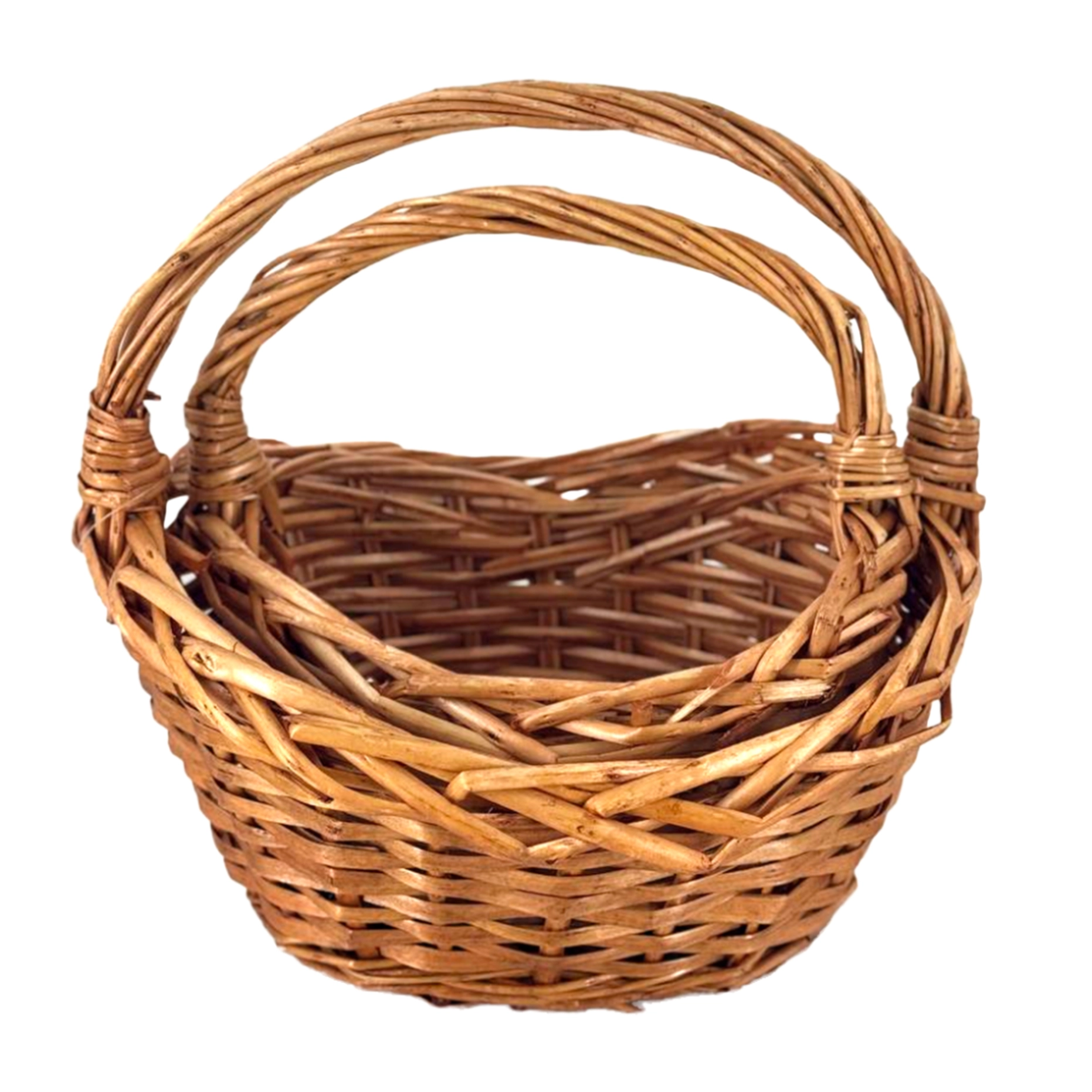 Корзина плетеная (ива), 20x15xH14/20 см, 24x18xH13/24 см, набор (2 шт) Коричневый