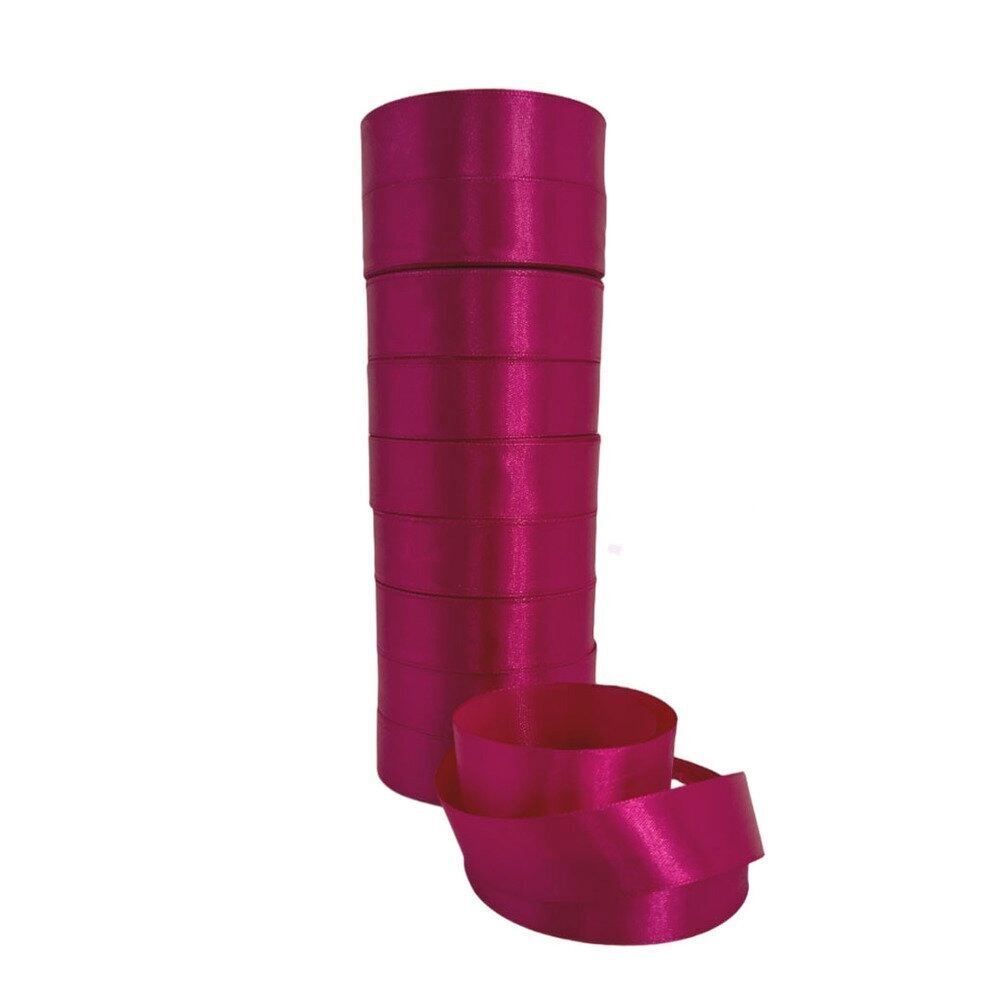 Лента атлас, 20 ммx25 ярд, набор (10 шт) Темно-вишневый